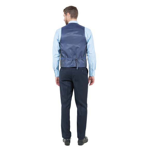 Modern Fit 3pc Wool Mens Suit Set by ZeGarie, Navy - Picture 2 of 6